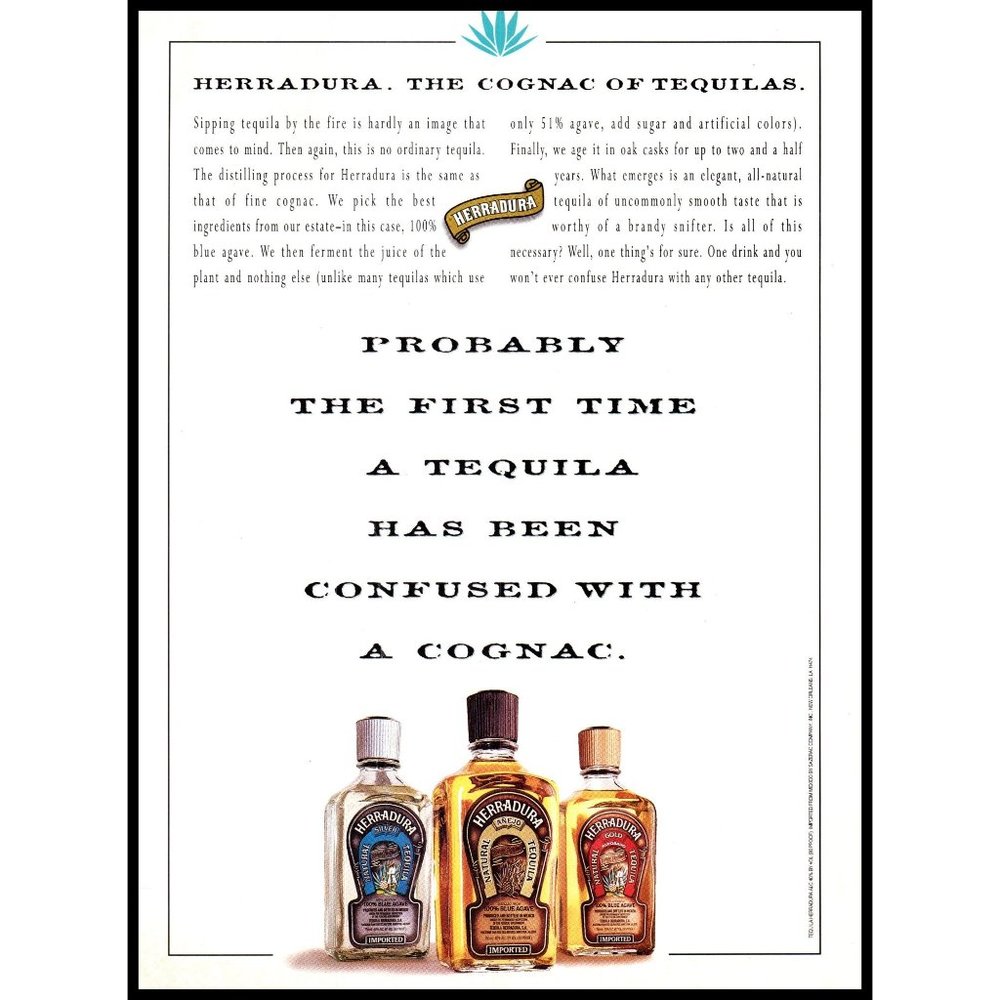1994 Herradura Tequila Vintage Print Ad 3 Bottles Man Cave Bar Wall Art